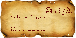 Szűcs Ágota névjegykártya