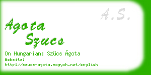 agota szucs business card