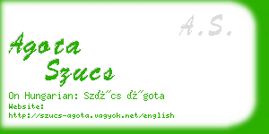 agota szucs business card